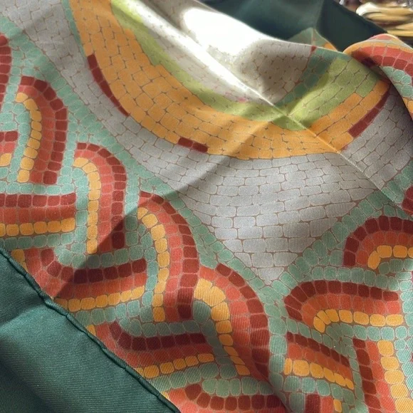 Valentino Colorful Mosaic Printed Silk Square Scarf. P10/A - Picture 6 of 6